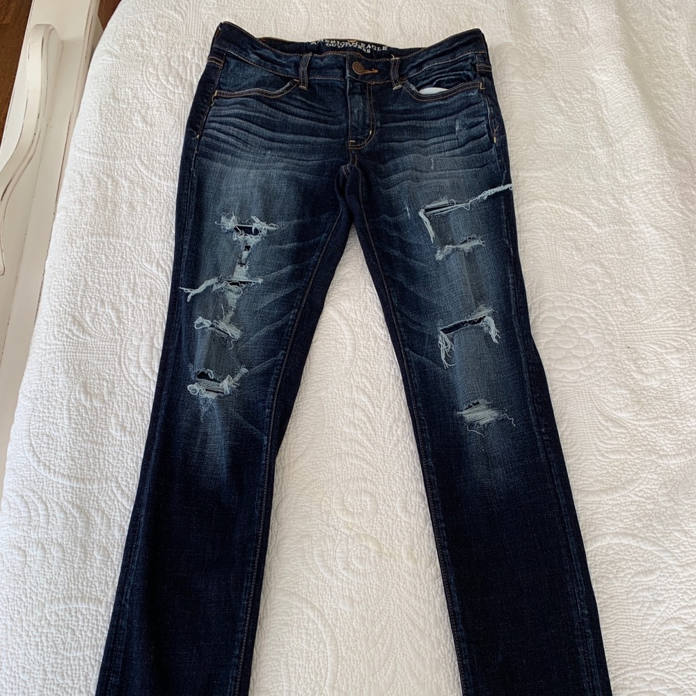 American Eagle X-long ripped jeans
